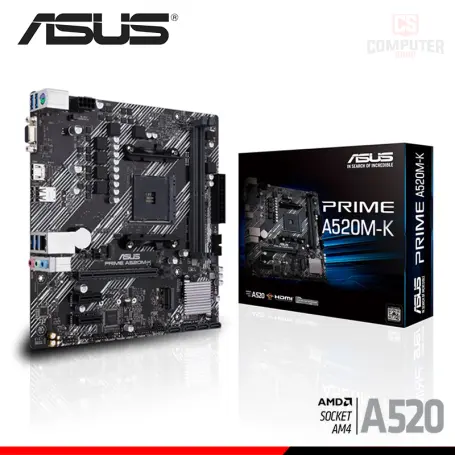 ASUS PRIME A520M-K M.ATX DDR4 AMD AM4 (PN:90MB1500'M0EAY0)
