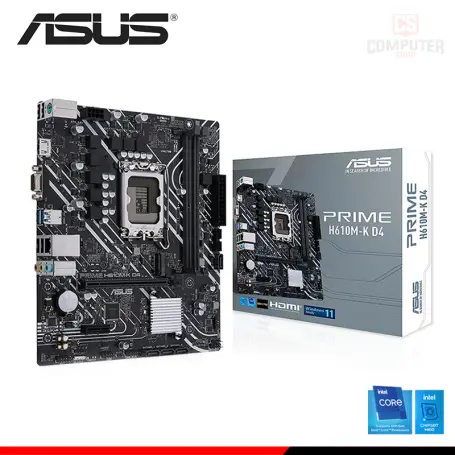 ASUS PRIME H610M-K D4 M.ATX DDR4 LGA 1700 (PN:90MB1A10'M0EAY0)