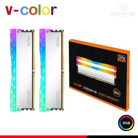 V-COLOR 48GB (24GBx2) DDR5 V-COLOR XPRISM RGB SILVER INTEL XMP BUS 8000MHZ (PN:TMXPL2480838SWK)