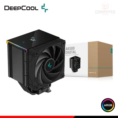 DEEPCOOL AK500 DIGITAL BLACK ARGB COOLER CPU REFRIGERACION AIRE COMPATIBLE AMD/INTEL (PN:R-AK500-BKADMN-G)