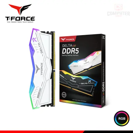 16GB DDR5 T-FORCE DELTA RGB WHITE INTEL XMP BUS 6000MHZ (PN:FF4D516G6000HC38A01)