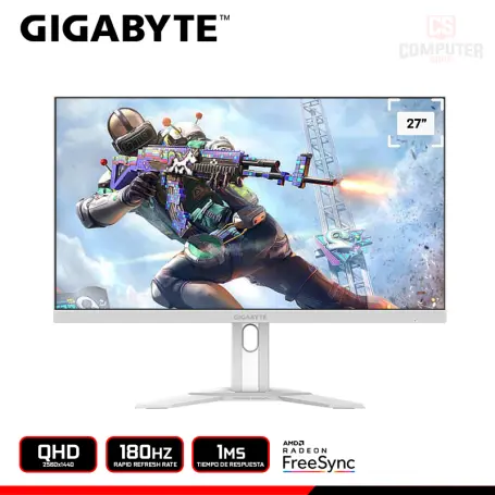 GIGABYTE M27AQ ICE 27" QHD 2560x1440/180HZ/1MS/AMD RADEON FREESYNC (PN:9DM27QAIC-00-1AWSA)