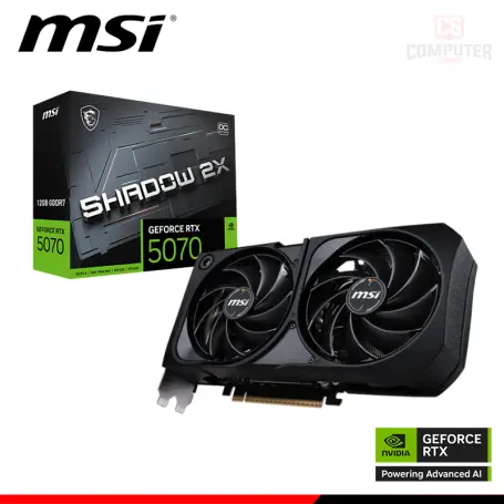 MSI GEFORCE RTX 5070 12GB GDDR7 192BITS SHADOW 2X OC (PN:912-V532-011)