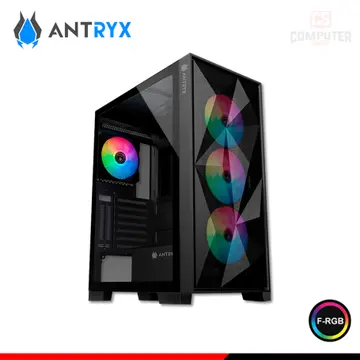ANTRYX RX250 FIXED RGB BLACK SIN FUENTE VIDRIO TEMPLADO MID TOWER