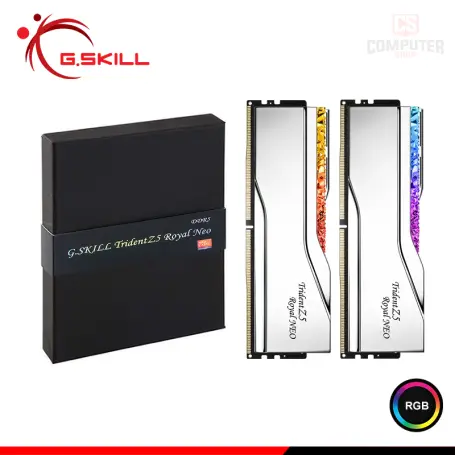 G.SKILL 96GB (48GBx2) DDR5 G.SKILL TRIDENT Z5 ROYAL NEO SILVER RGB AMD EXPO BUS 6000MHZ