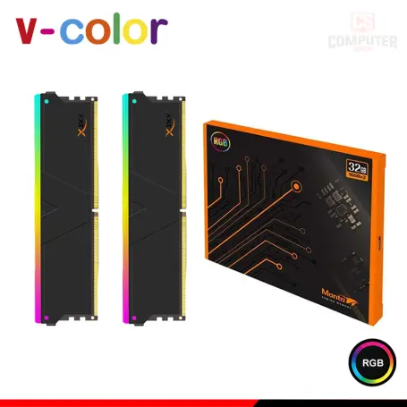 V-COLOR 32GB (16GBx2) DDR5 V-COLOR MANTA XSKY RGB BLACK AMD EXPO BUS 6000MHZ (PN:TMXSAL1660830KWK)