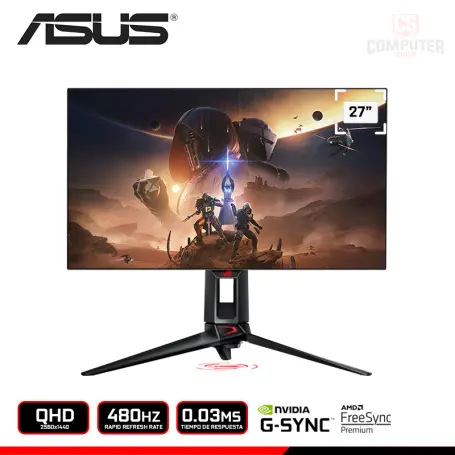 ASUS ROG SWIFT OLED PG27AQDP 27" QHD 2560x1440/480HZ/0.03MS/AMD RADEON FREESYNC PREMIUM/COMPATIBLE NVIDIA G-SYNC