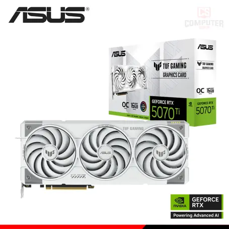 ASUS GEFORCE RTX 5070Ti 16GB GDDR7 256BITS TUF GAMING WHITE OC (PN:90YV0MD3-MVAA00)