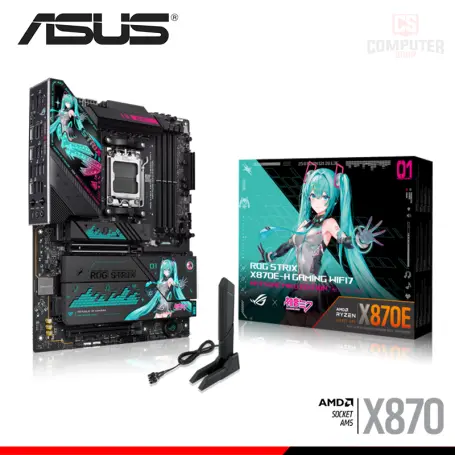 ASUS ROG STRIX X870E-H GAMING WIFI7 ATX DDR5 AMD AM5 EDICION HATSUNE MIKU (PN:90MB1MA0-M0EAY0)