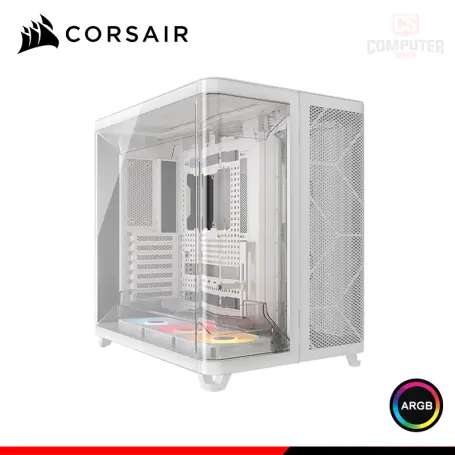 CORSAIR AIR 5400 RS-R WHITE ARGB SIN FUENTE VIDRIO TEMPLADO MID TOWER TRIPLE CAMARA (PN:CC-9011319-WW)