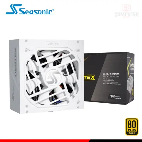 SEASONIC VERTEX GX-1200 WHITE 1200W 80 PLUS GOLD FULL MODULAR (PN:12122GXAFS)