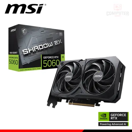 MSI GEFORCE RTX 5060 8GB GDDR7 128BITS SHADOW 2X OC (PN:912-V537-038)