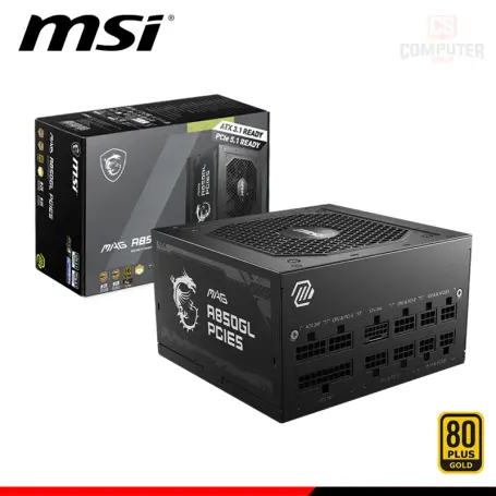 MSI MAG A850GL PCIE5 850W BLACK 80 PLUS GOLD FULL MODULAR (PN:306-7ZP8A23-CE0)