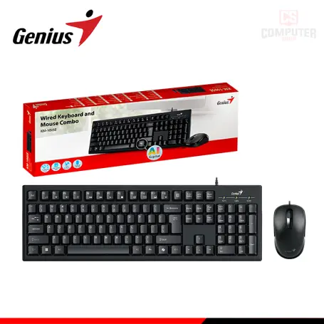 KIT GENIUS KM-100SE BLACK AI COPILOT TECLADO USB + MOUSE USB (PN:KM-100SE,BLK,SP,USB)