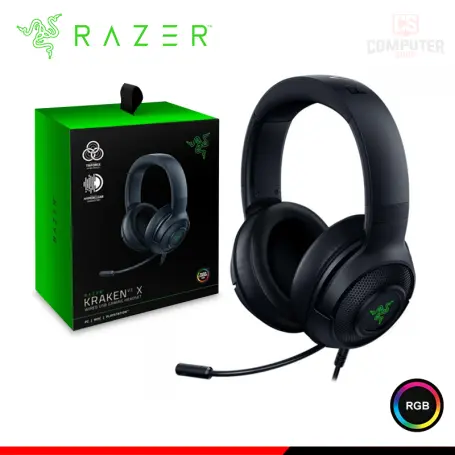 RAZER KRAKEN V3 X BLACK RGB CON MICROFONO SURROUND 7.1 CONEXIÓN WIRED USB (PN:RZ04-03750300-R3U1)