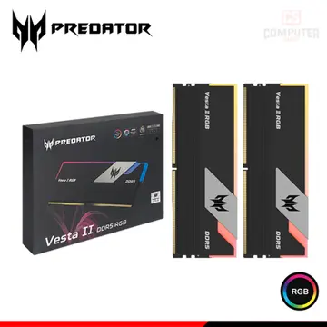 64GB (32GBx2) DDR5 PREDATOR VESTA II BLACK RGB INTEL XMP/AMD EXPO BUS 6000MHZ (PN:BL.9BWWR.334)