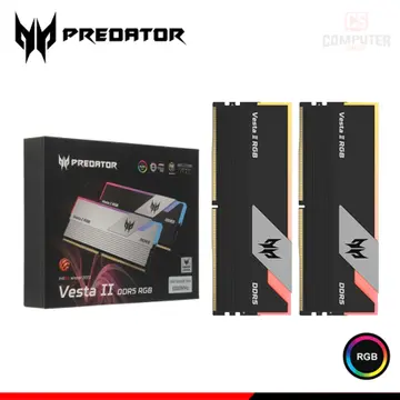 32GB (16GBx2) DDR5 PREDATOR VESTA II BLACK RGB INTEL XMP/AMD EXPO BUS 6000MHZ (PN:BL.9BWWR.378)