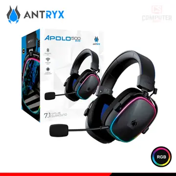 ANTRYX APOLO 500 EVO BLACK CON MICROFONO SURROUND 7.1 CONEXIÓN WIRELESS/BLUETOOTH/ JACK 3.5MM (PN:AWGH-AP500KEVTX)