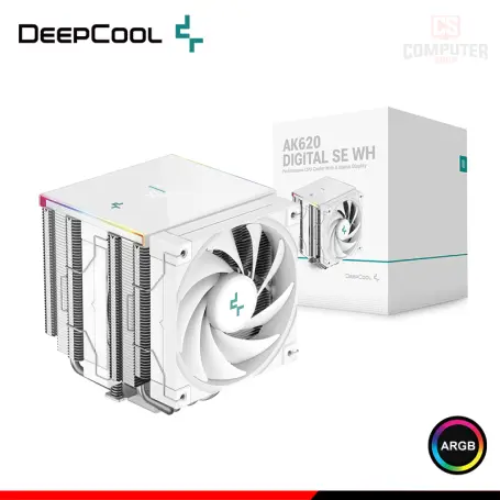 DEEPCOOL AK620 DIGITAL SE WHITE ARGB COOLER CPU REFRIGERACION AIRE COMPATIBLE AMD/INTEL (PN:R-AK620-WHADMN-GJD)