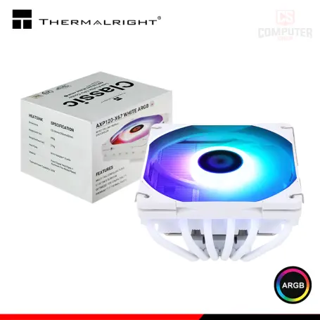 THERMALRIGHT AXP120-X67 WHITE ARGB COOLER CPU REFRIGERACION AIRE COMPATIBLE AMD/INTEL