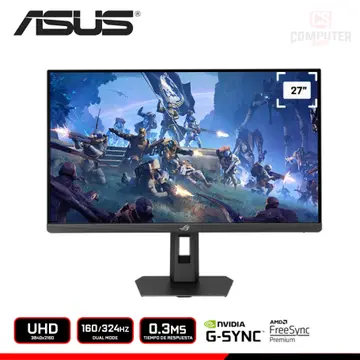 ASUS ROG STRIX XG27UCSR 27" UHD 3840x2160/DUAL MODE 4K 160HZ - FHD 324HZ/0.3MS/FREESYNC PREMIUM/COMPATIBLE NVIDIA G-SYNC