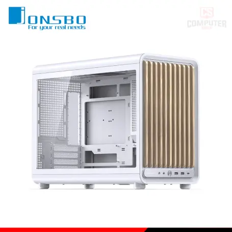 JONSBO D33 WOOD WHITE SIN FUENTE VIDRIO TEMPLADO MINI TOWER (PN:6970620555690)