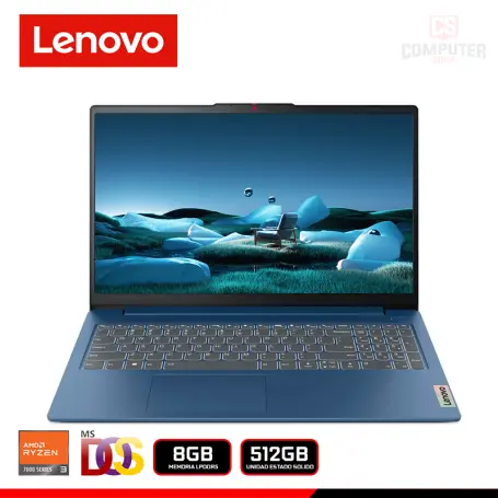 LAPTOP LENOVO IDEAPAD SLIM 3 15AMN8 AMD RYZEN 3 7320U/15.6" FHD/8GB LPDDR5/SSD 512GB/SIN SISTEMA OPERATIVO (PN:82XQ00YNLM)