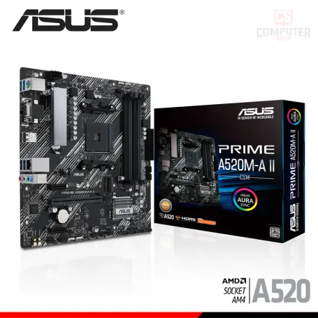ASUS PRIME A520M-A II/CSM ATX DDR4 AMD AM4 (PN:90MB17H0'M0EAYC)