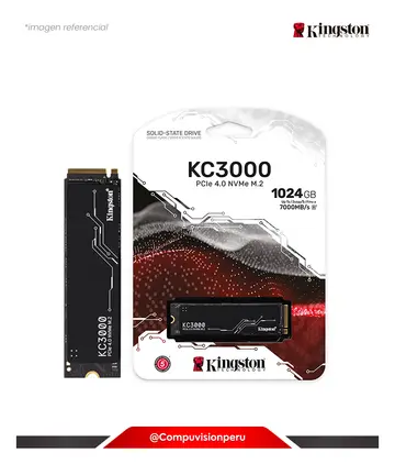 KINGSTON SSD 1TB KINGSTON KC3000 PCIE 4.0 NVME M.2 R/7000MB W/6000MB NAND TLC3D SKC3000S/1024G
