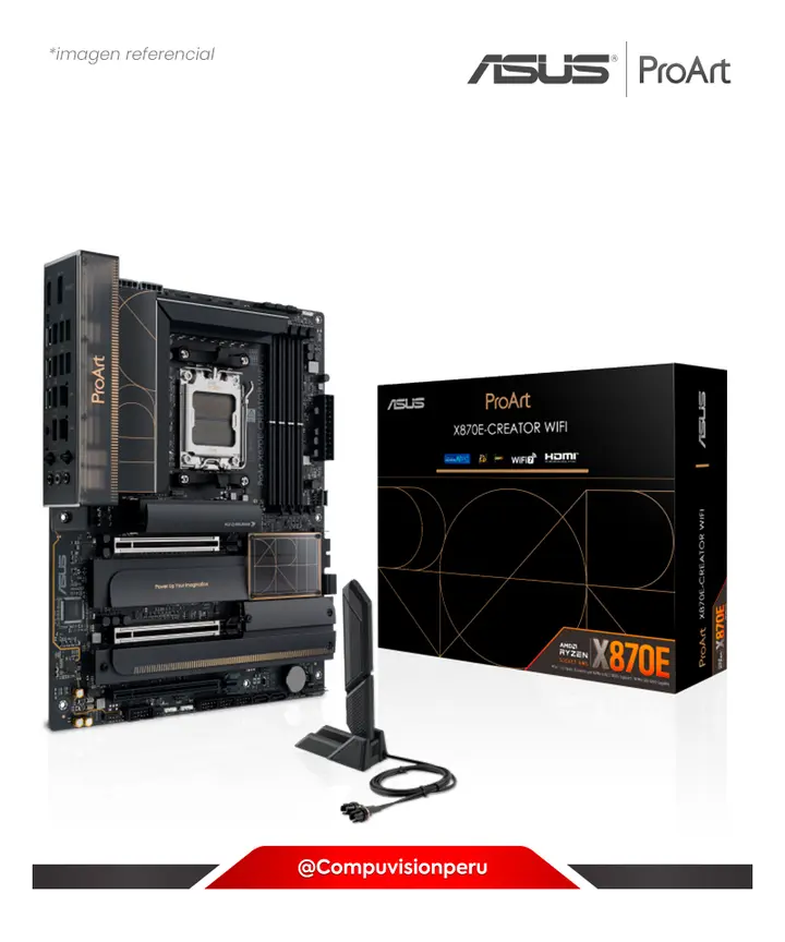 ASUS PROART X870E-CREATOR WIFI AMD X870E AM5 DDR5 HDMI DP USB4 SATA III BLUETOOTH V5.4 ATX