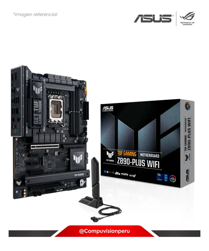 ASUS TUF GAMING Z890-PLUS WIFI INTEL Z890 LGA 1851 DDR5 HDMI DP M.2 SATA 6GB BLUETOOTH 5.4 USB 20GB ATX