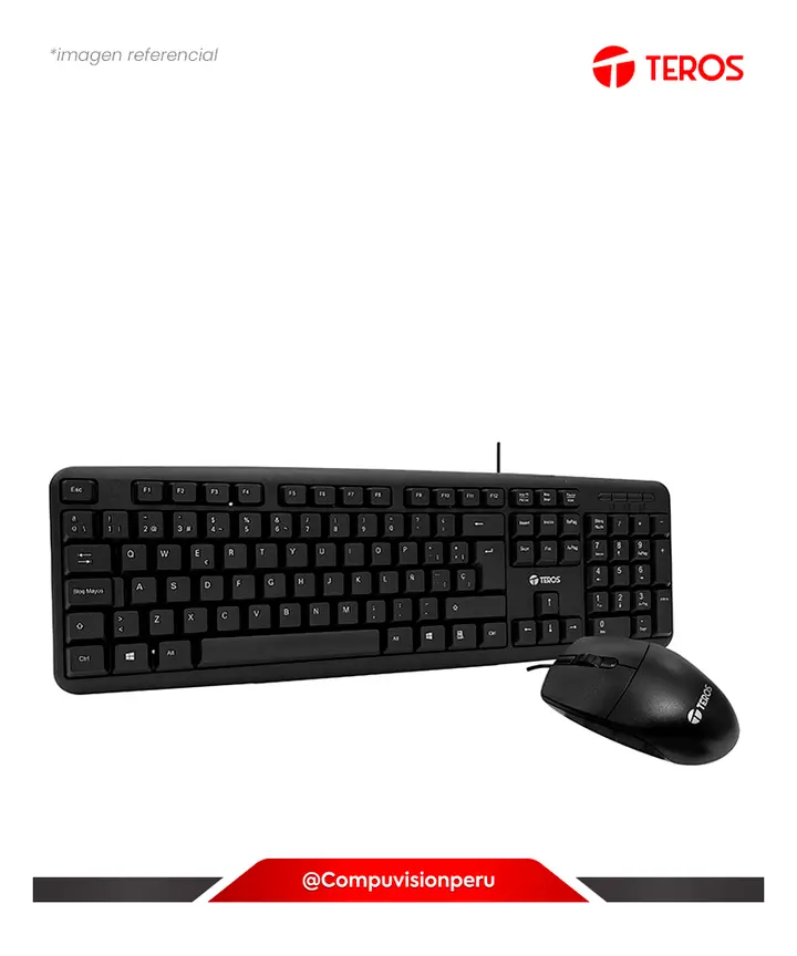TEROS Y MOUSE TEROS TE-4062N USB BLACK ESPAÑOL, TECLADO