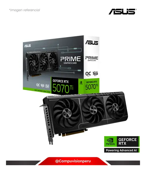ASUS PRIME GEFORCE RTX 5070 TI 16GB GDDR7 OC EDITION CUDA 8960 256-BIT HDMI DP PRIME-RTX5070TI-O16G