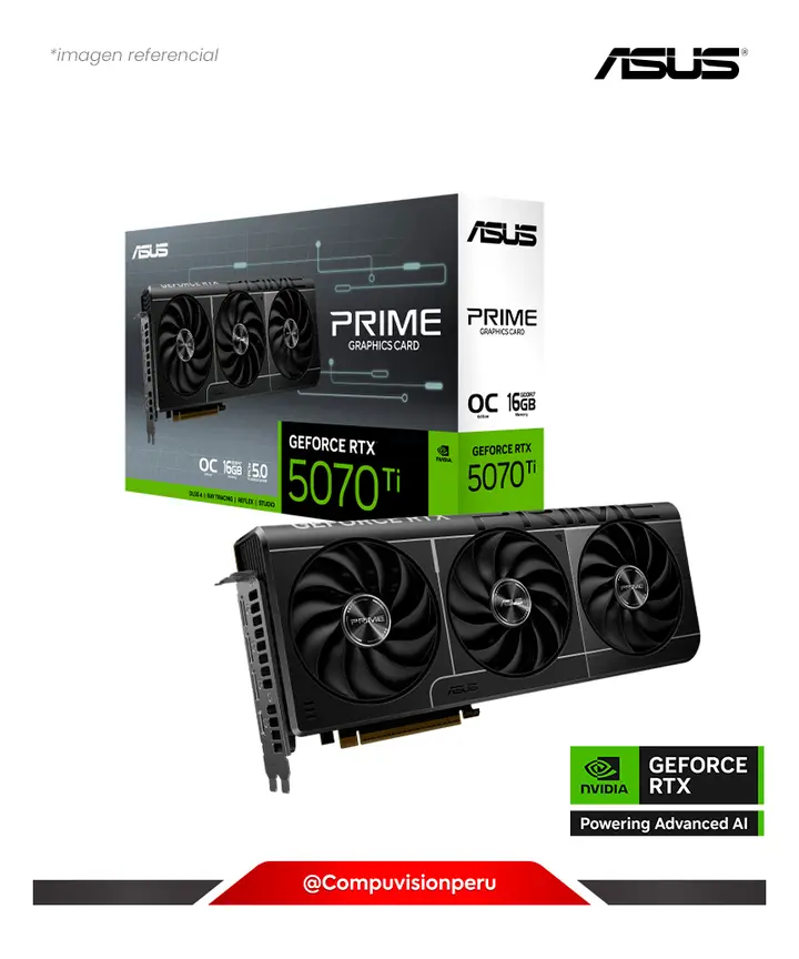 ASUS PRIME GEFORCE RTX 5070 TI 16GB GDDR7 OC EDITION CUDA 8960 256-BIT HDMI DP PRIME-RTX5070TI-O16G