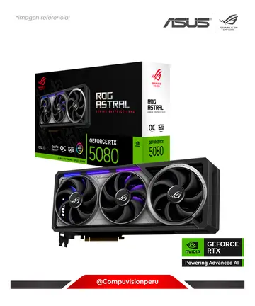 ASUS ROG ASTRAL GEFORCE RTX 5080 16GB GDDR7 OC EDITION CUDA 10752 192-BIT HDMI DP ARGB ROG-ASTRAL-RTX5080-O16G-GAMING