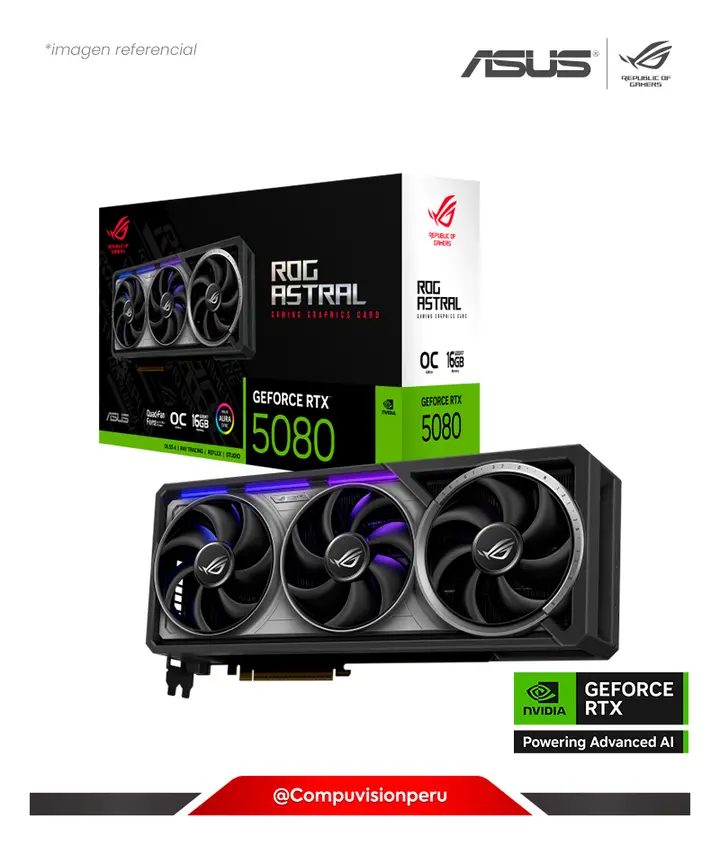 ASUS ROG ASTRAL GEFORCE RTX 5080 16GB GDDR7 OC EDITION CUDA 10752 192-BIT HDMI DP ARGB ROG-ASTRAL-RTX5080-O16G-GAMING