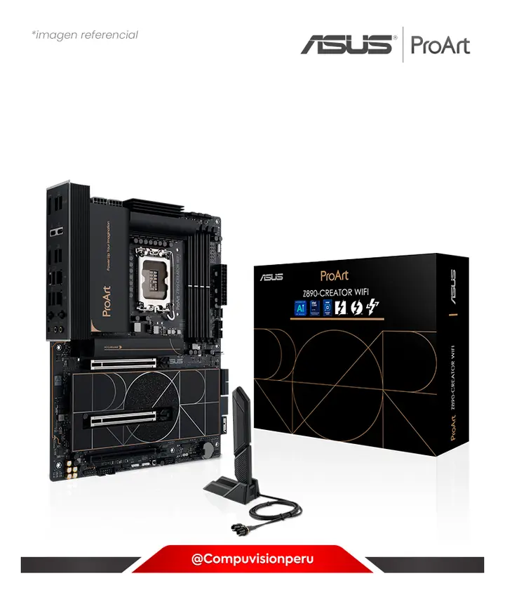 ASUS Proart Z890-CREATOR WIFI LGA 1851 Intel Z890 DDR5 HDMI M.2 SATA 6GB Bluetooth USB 20GB ATX