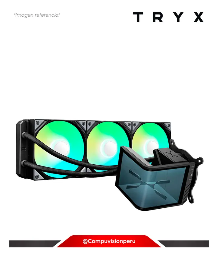 DE CPU TRYX PANORAMA SE 360 ARGB BLACK 360MM AIO ROTATABLE 6.5 AMOLED CURVED SCREEN 3D LGA AMD L-P360L-AM3M-G0K, COOLER