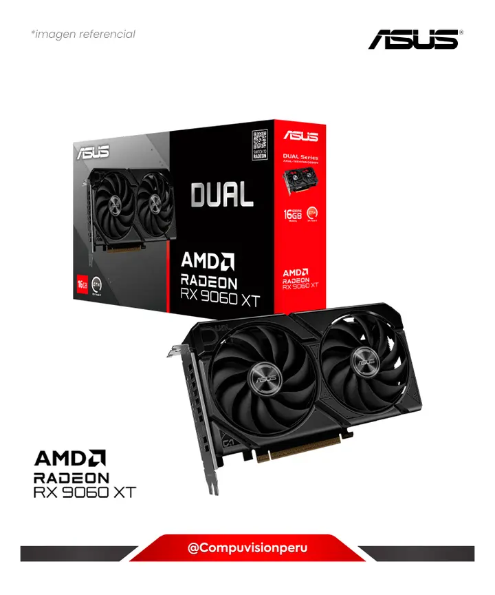 ASUS DUAL RADEON RX 9060 XT 16GB GDDR6 SP 2048 128-BIT HDMI DP DUAL-RX9060XT-16G