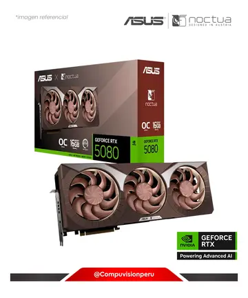 ASUS GEFORCE RTX 5080 16GB GDDR7 NOCTUA OC EDITION CUDA 10752 256-BITS HDMI DP RTX5080-O16G-NOCTUA