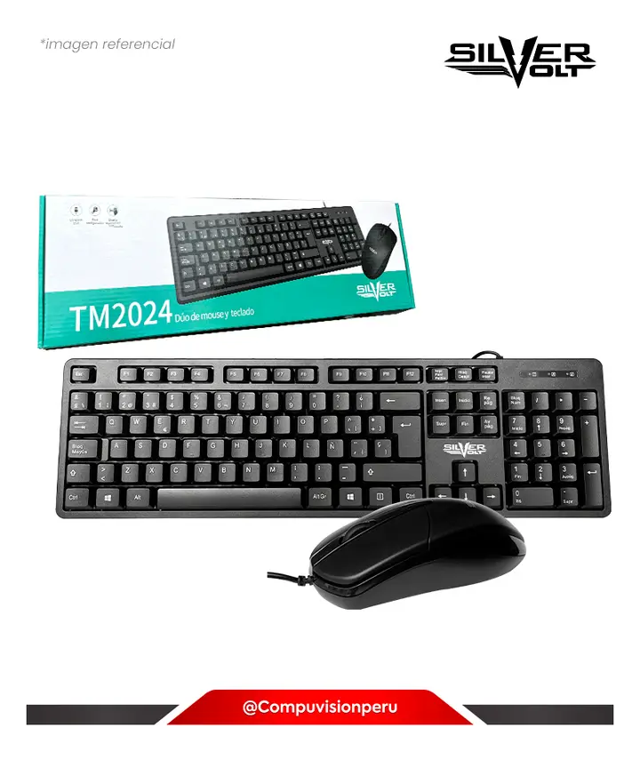 Y MOUSE SILVER VOLT TM2024 USB ERGONOMICO, TECLADO