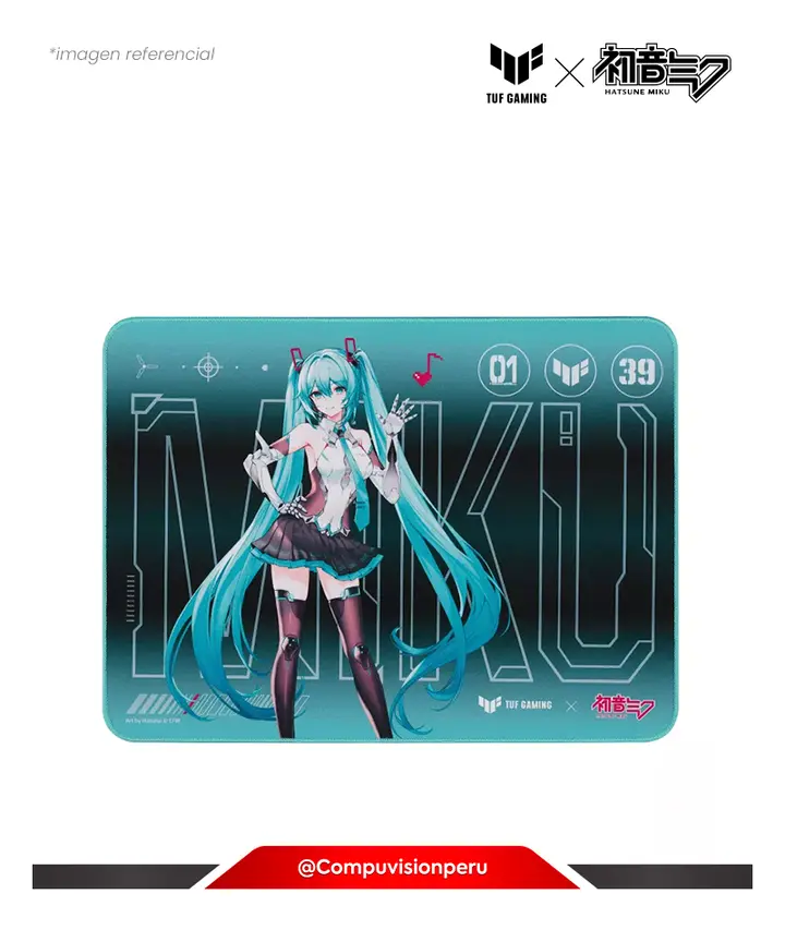 ASUS MOUSEPAD ASUS TUF GAMING P1 HATSUNE MIKU EDITION WITH WATER-RESISTANT SURFACE 260*360, PAD MOUSE