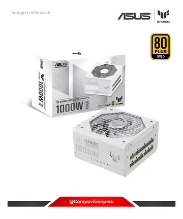 ASUS FUENTE 1000W ASUS TUF GAMING 1000W WHITE 80 PLUS GOLD FULL MODULAR ROHS TUF-GAMING-1000G-WHITE, FUENTE
