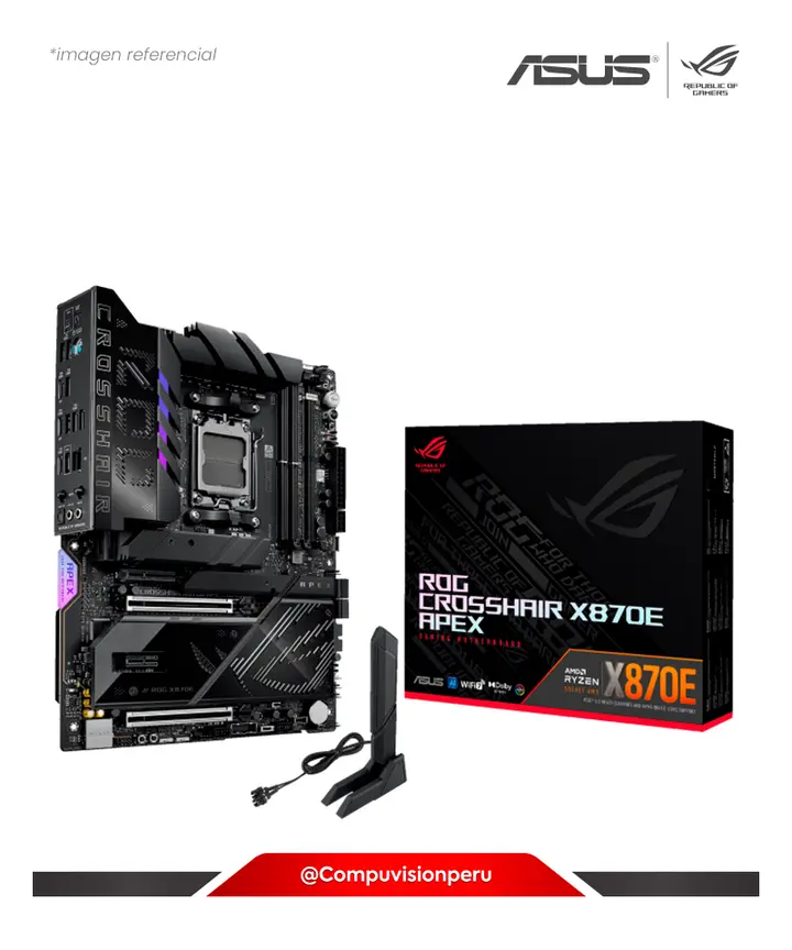 ASUS ROG Crosshair X870E Apex AMD AM5 DDR5 HDMI DP USB4 M.2 SATA III WIFI 7 Bluetooth V5.4 ATX