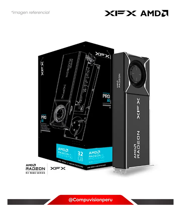 XFX AMD RADEON AI PRO R9700 32GB GDDR6 4XDP AMD RDNA 4 SP 4096 256BIT DP PCI-E 5.0 RX-97XPROAIY