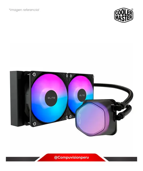 Cooler Master De CPU Elite Liquid 240 Aio 240MM ARGB Intel AMD Black ELW-D24M-A21DA-R1, Cooler