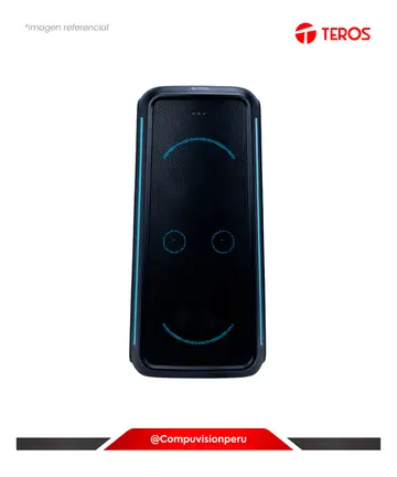 TEROS TE VIBE 6055BLK BLACK KARAOKE BLUETOOTH 100W 7000MAH USB MICROFONOS TE-VIB6055BLK, PARLANTE