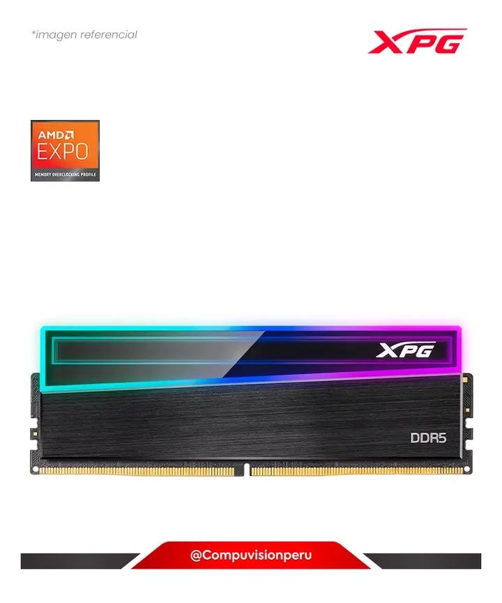XPG 16GB DDR5 BUS 5600MHZ A-DATA XPG NOVAKEY BLACK RGB CL46 1.10V AMD EXPO INTEL XMP 3.0 AX5U5600C4616G-DCNKRBK(1)