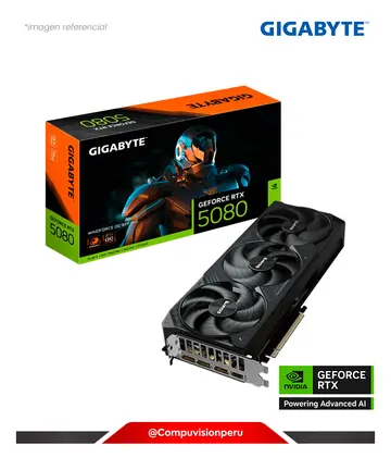 GIGABYTE GEFORCE RTX 5080 WINDFORCE OC SFF 16G 16GB GDDR7 CUDA 10752 256 BIT PCI-E 5.0 HDMI DP GV-N5080WF3OC-16GD