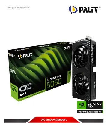 PALIT GEFORCE RTX 5050 DUAL OC 8GB GDDR6 DUAL FAN 128BIT CUDA 2560 PCIE 4710562245394 NE65050019P1-GB2070D